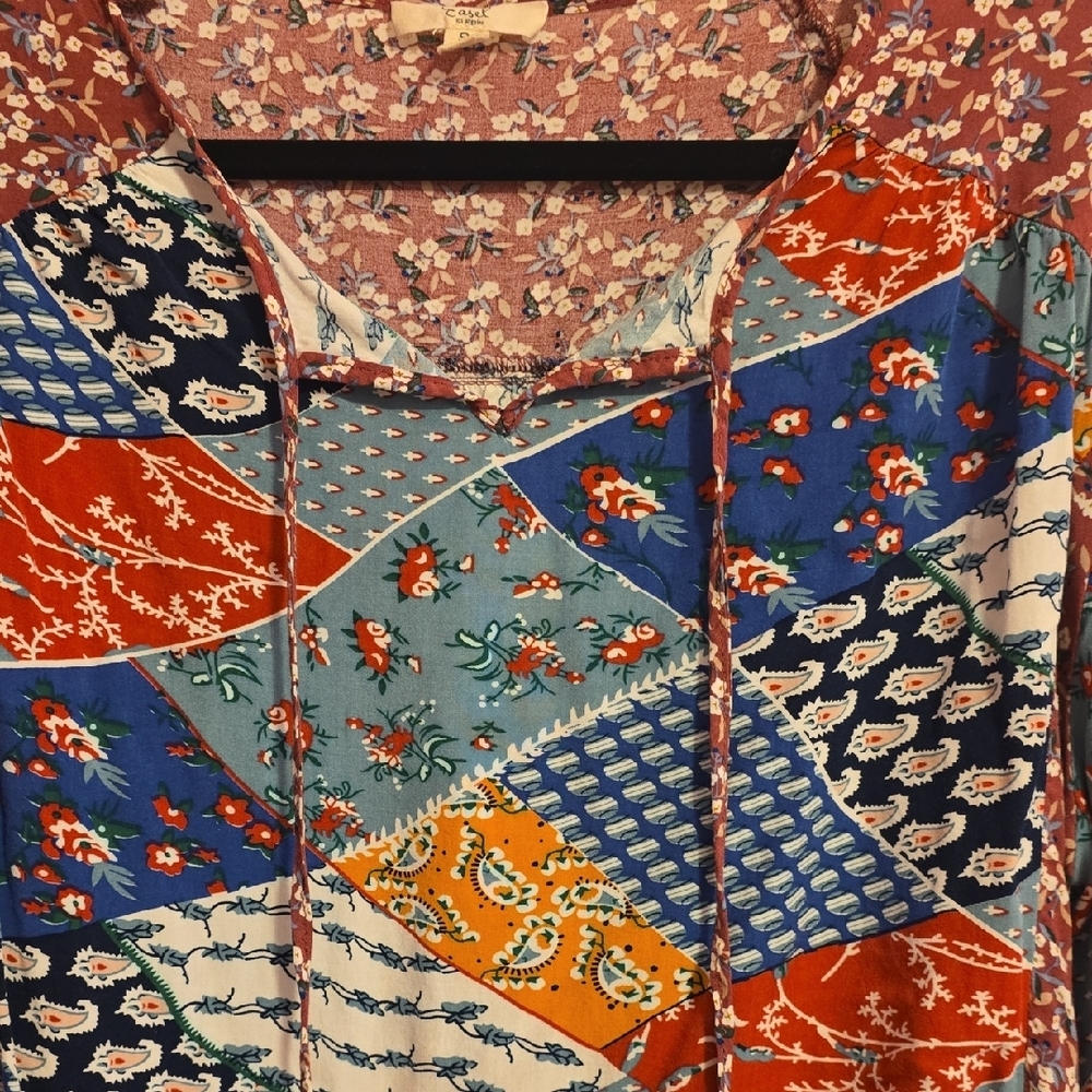 Easel Multicolor Patchwork Boh9 Blouse - image 3